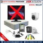 Hikvision 2MP,8CH Bullet/Dome Night Vision 8 CCTV Camera Package 20M IR (1TB HDD+Video Balun) Without Installation