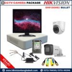 Hikvision 5MP, 8CH DVR Dome/Bullet Night Vision 20M IR Built in Audio (2TBHDD) 22" Monitor 8 CCTV Camera Package